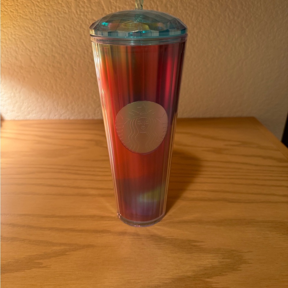 Starbucks Multicolor Tumbler with Blue Lid